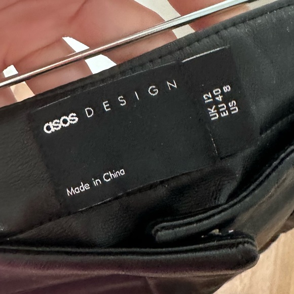 ASOS Design Leather Kick Flare Pants - Picture 5 of 11